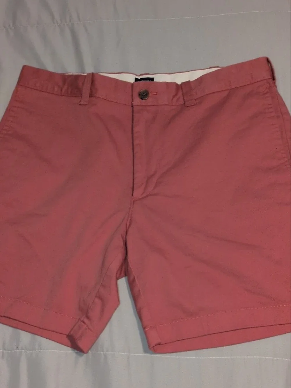J. Crew Men's Flat Front Shorts - Sage Green & Coral Size 33